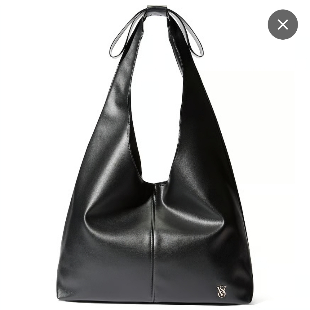 โNWT Victoria's Secret Black Bow Hobo Shoulder Bag Minimalist Coquette